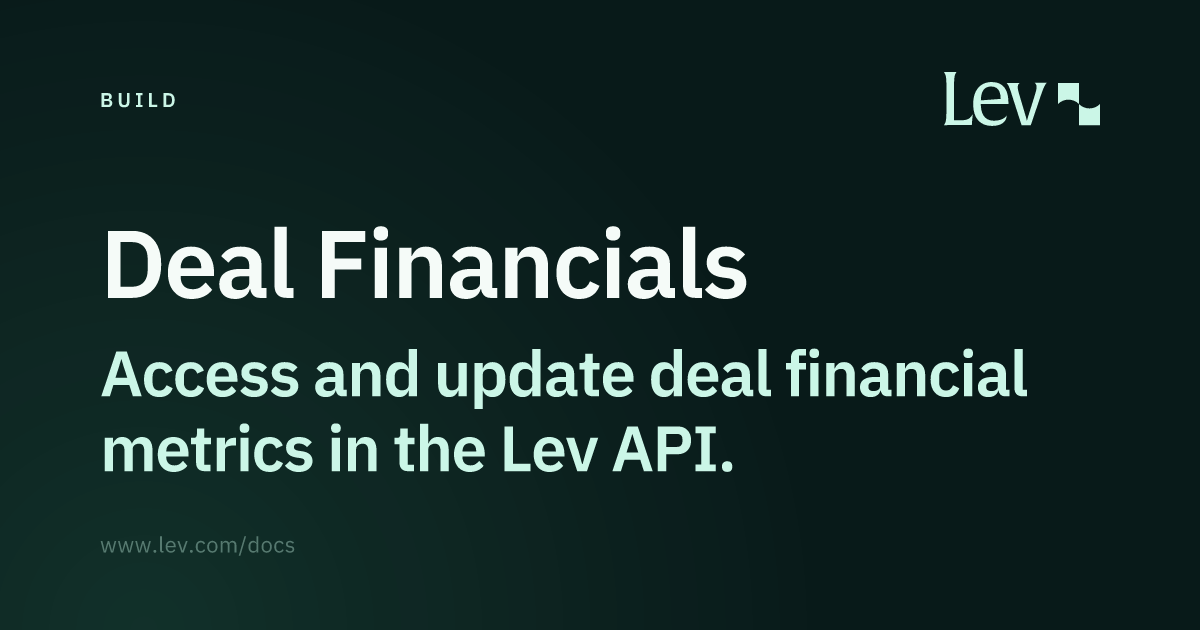 Deal Financials · Lev Docs