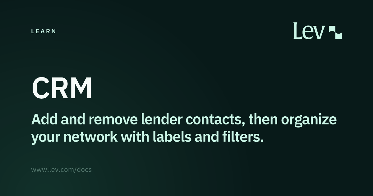 CRM · Learn · Lev Docs