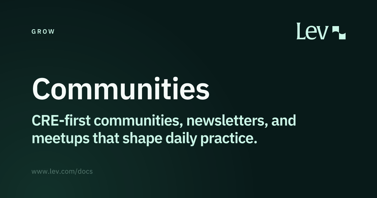 Communities · Lev Docs