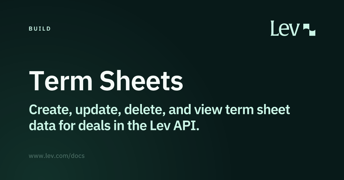 Term Sheets · Lev Docs