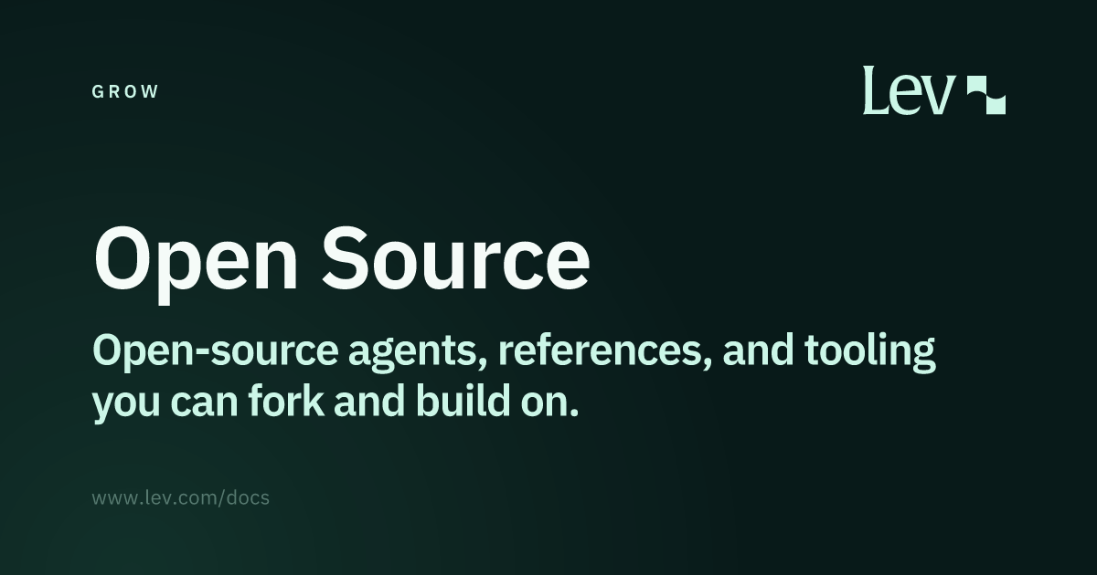 Open Source · Grow · Lev Docs