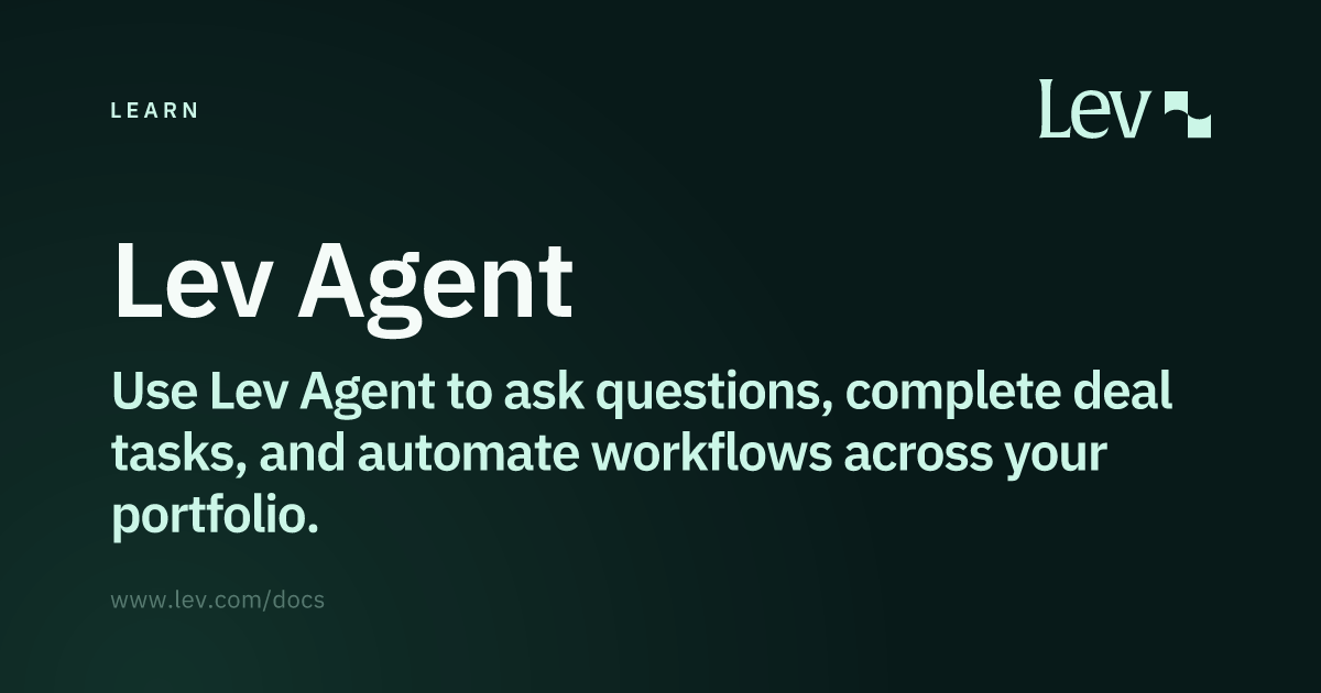 Lev Agent · Lev Docs