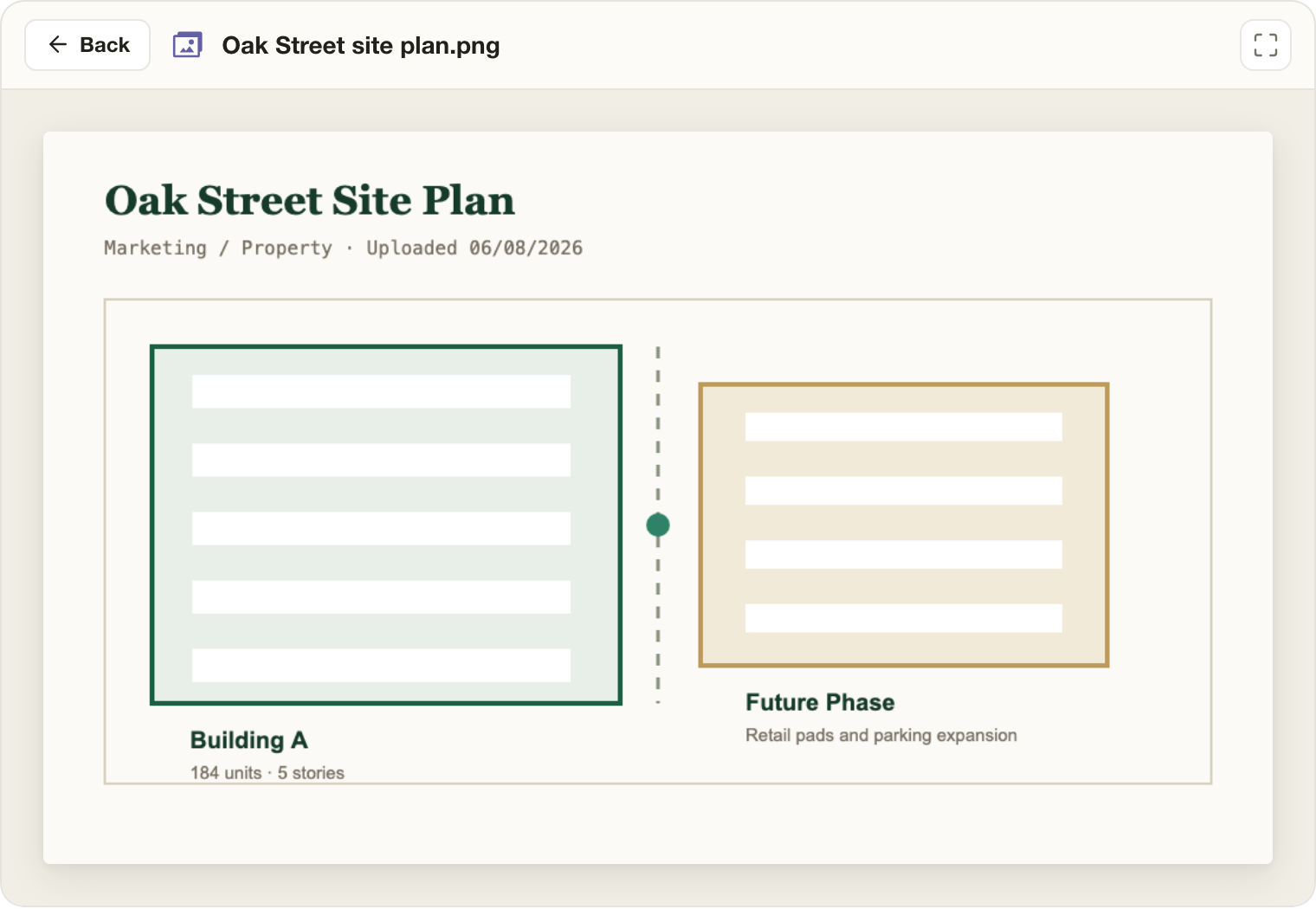 An inline image preview in the Lev MCP vault browser with the file title and fullscreen control in the toolbar