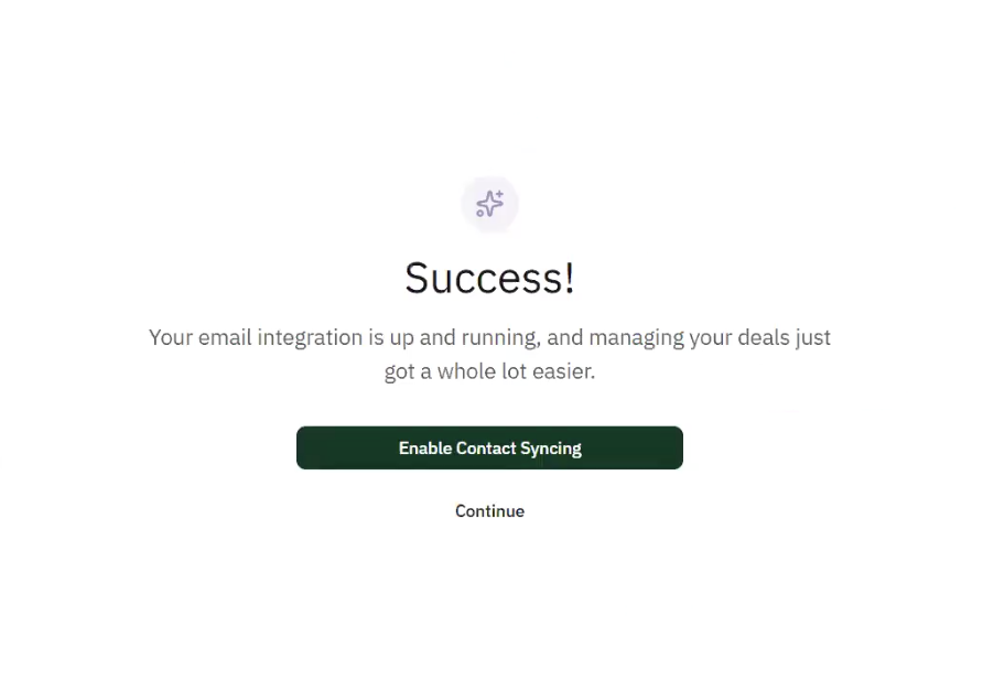 Enable Contact Syncing in Email Integration settings