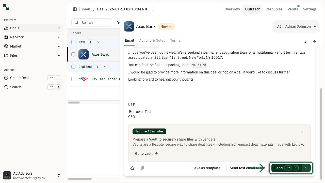 Send button with dropdown arrow highlighted