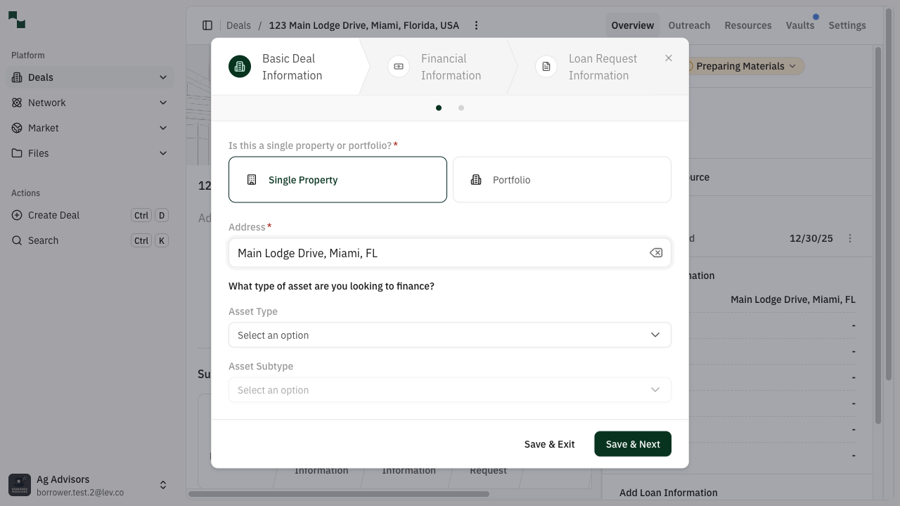 Basic Deal Information wizard